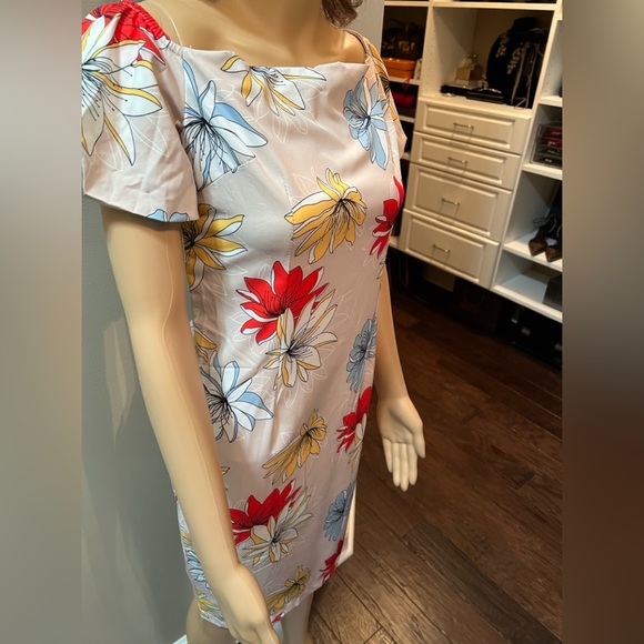 NWT Ezpopsy Puff Sleeve Summer, Tan Dress Sz8 - Picture 4 of 8